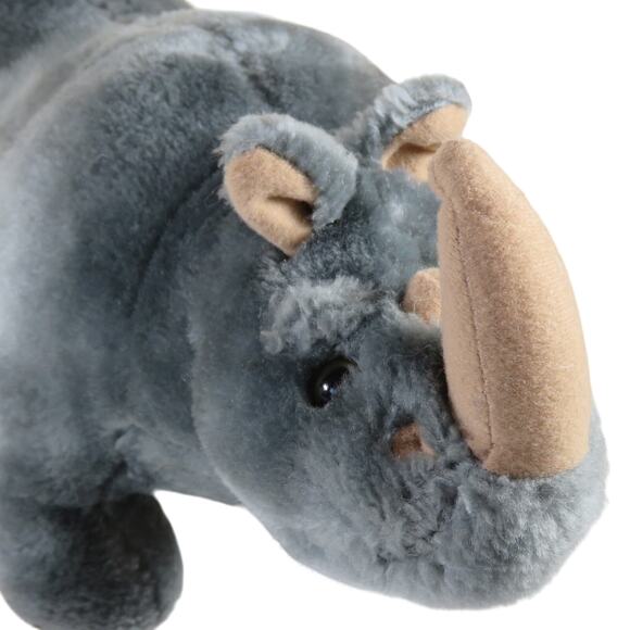 Plush Rhino Toy Stuffed Animal Grey Kids Soft Toy 13" long - Picture 2 of 10